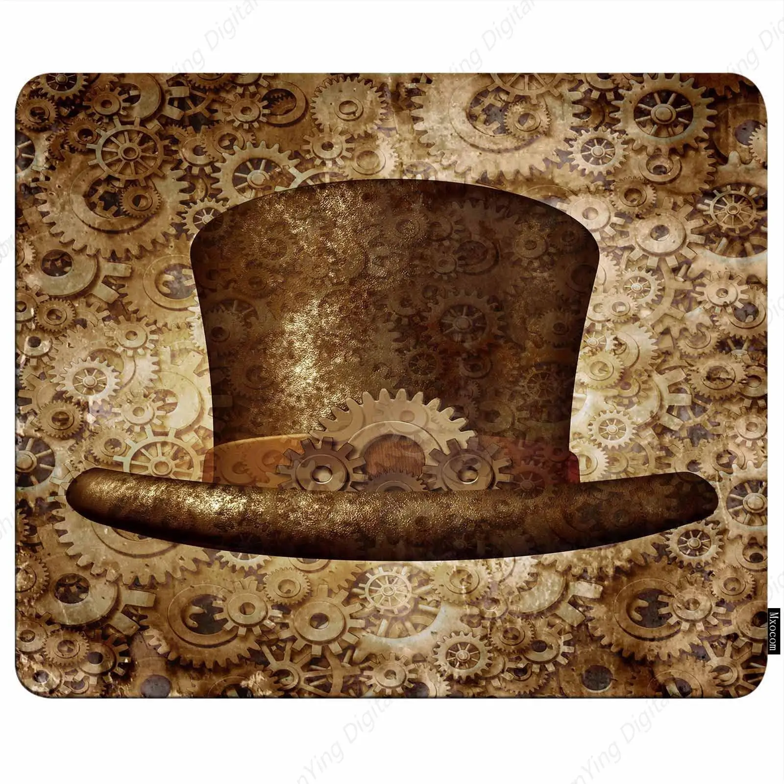 

Steampunk Top Hat Mouse Pad Sci-Fi Metal Machine Anti Slip Rubber Mouse Pad Suitable For Computers And Laptops 25*30cm