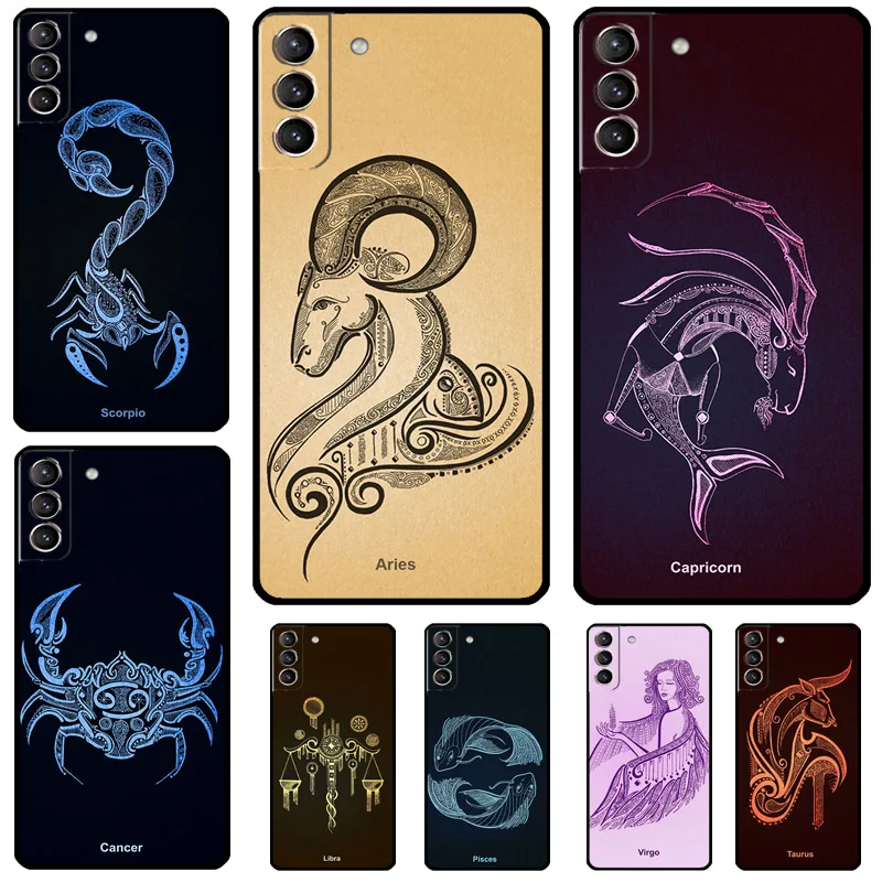 Zodiac Sign Case For Samsung Galaxy S24 S23 S22 S21 Plus Ultra Note 20 S9 S10 Note 10 S20 S21 FE Cover