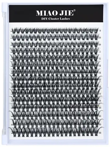 320PCS DIY Mix Clusters Kit 30D/40D Individual False Eyeashes Wispy Fluffy with Applicator Tools  Self-Grafting At Home