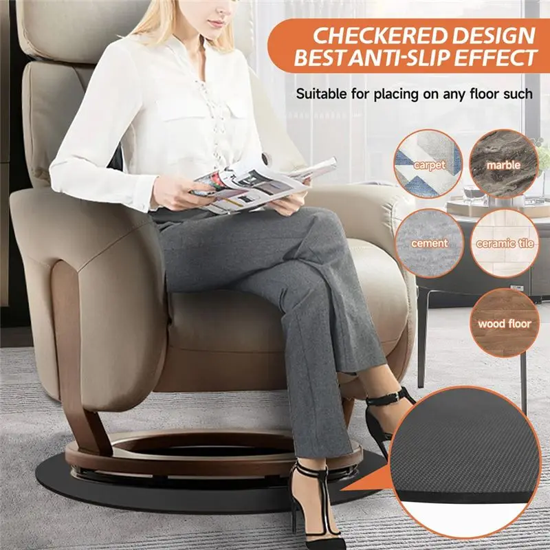 AA94-Non Slip Recliner Pad For Hardwood Floors,27.5Inch Under Recliner Mat,Anti Slip Furniture Pad Keep Recliner From Sliding