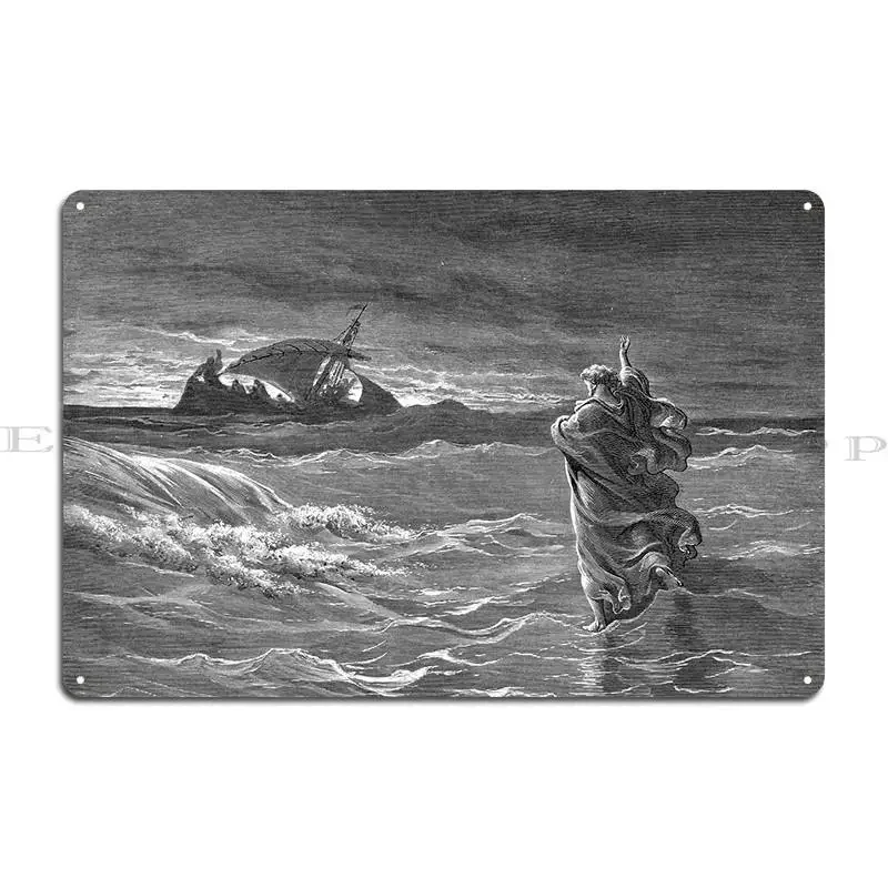 Jesus Walks On The Sea Metal Sign Party Wall Mural Design Create Painting Tin Sign Poster
