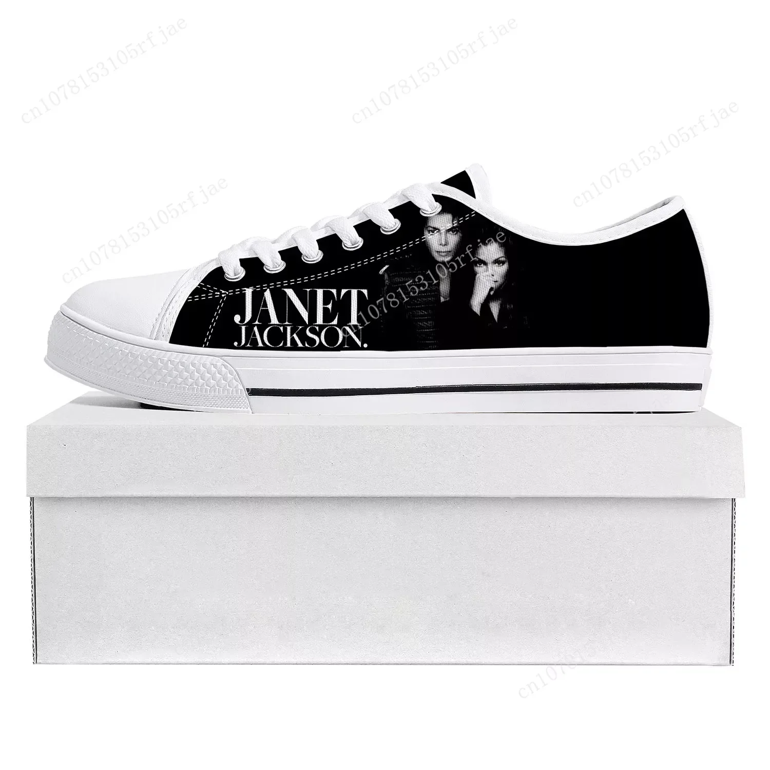 Janet Jackson Singer Low Top High Quality Sneakers Mens Womens Teenager Canvas Sneaker The Jacksons Custom Casual Made Shoe