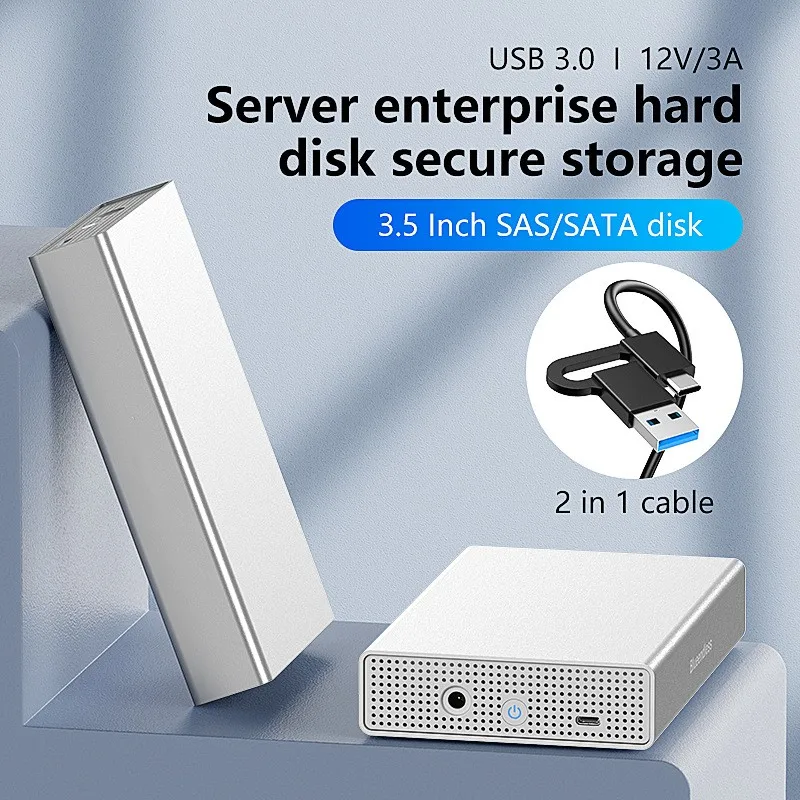 Usb C To 2.5/3.5 Inch SAS/SATA Support Max 20Gb Disk External Hdd Case for Laptop