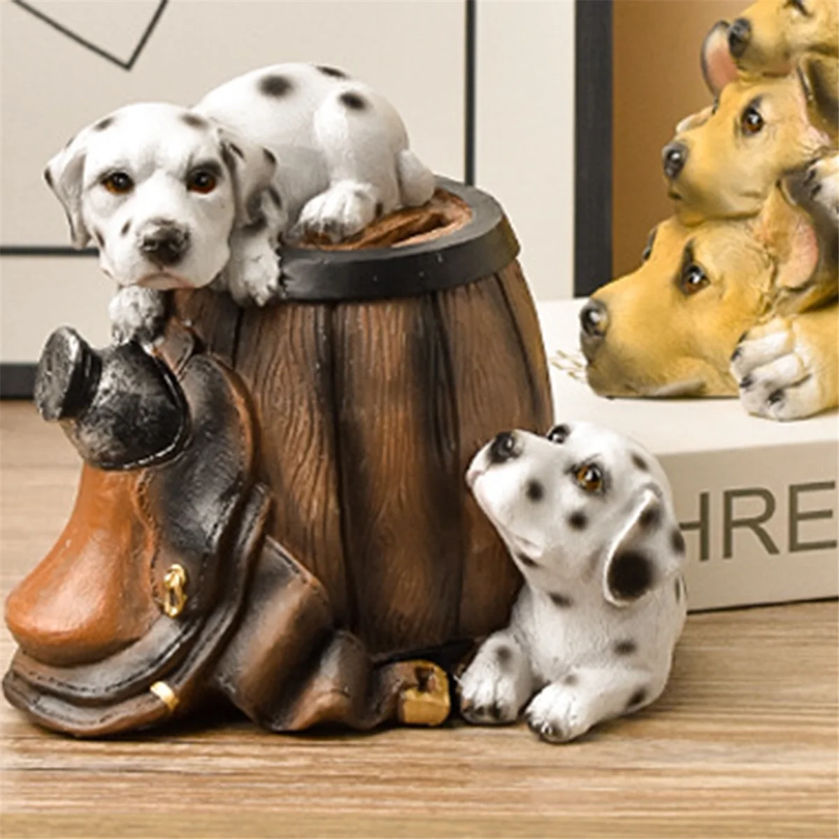 A71Z tirelire résine chien Statue Figurine pot de monnaie jouet tirelire décoration de bureau cadeau d'anniversaire pour enfants A