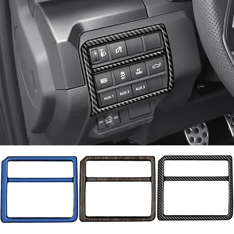 For Toyota Tacoma 2024 2025 Car Interior Headlight Switch Knob Cover Trim Frame Sticker Auto Tunning Accessories Carbon Fiber