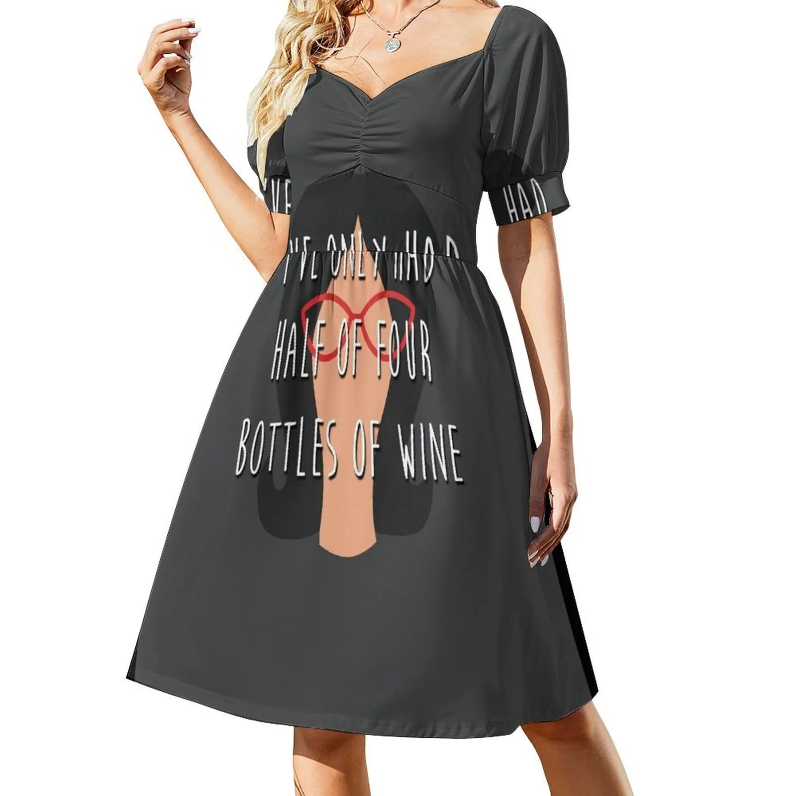 linda half of four bottles Short-Sleeved Dress summer dresses women 2025 Long dress