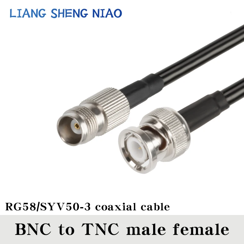 RG58 Cabo coaxial com pigtail, Conector macho para fêmea, BNC macho para linha de cabo macho BNC, 0.3m-30m