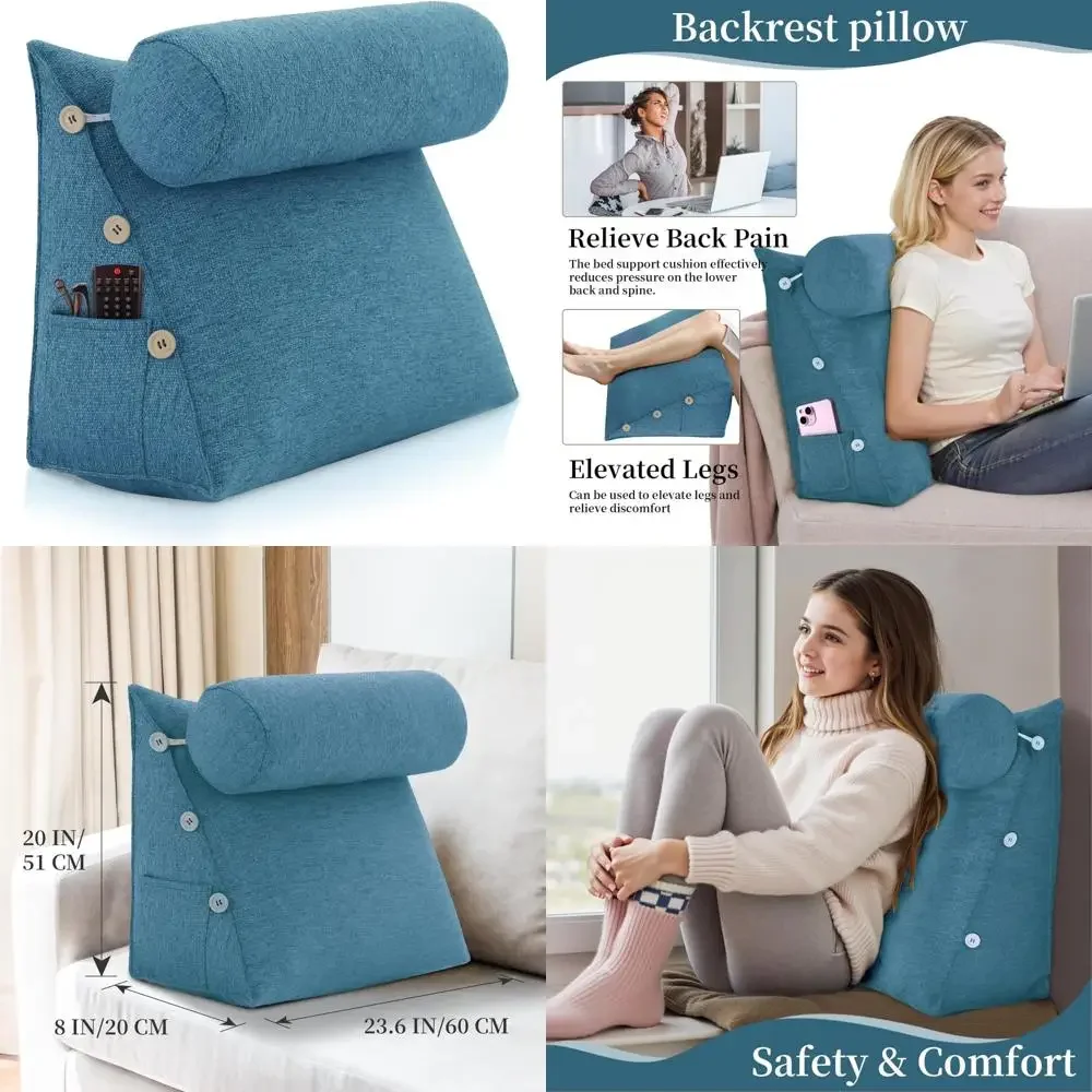 

Ergonomic Reading Pillow, Adjustable Cushion for Comfortable Support on Couch or Bed