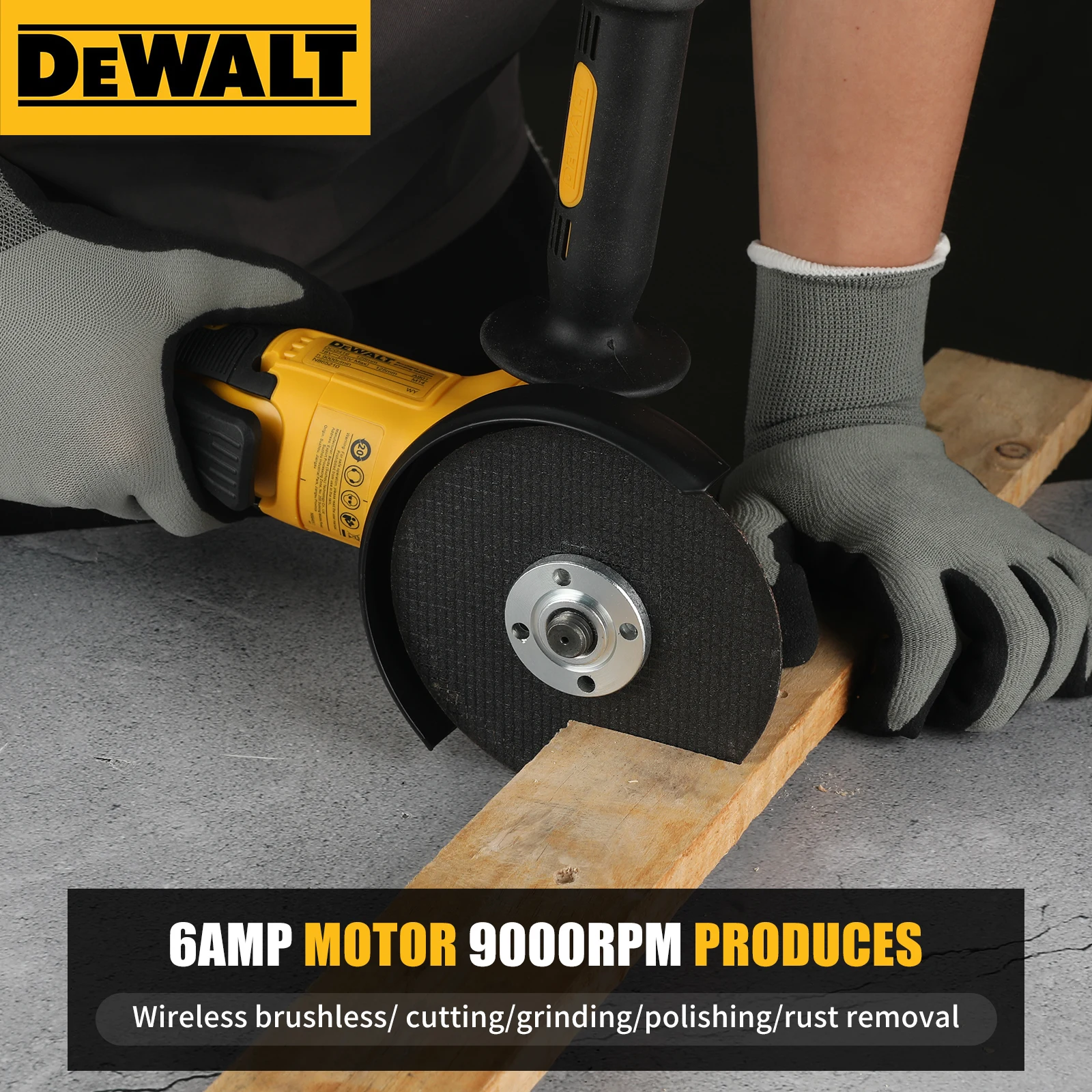 Dewalt 20V Max XR Brushless Angle Grinder - 125mm, M14 Polisher Cutting Machine Cordless Impact 20V Rechargeable Power Tool