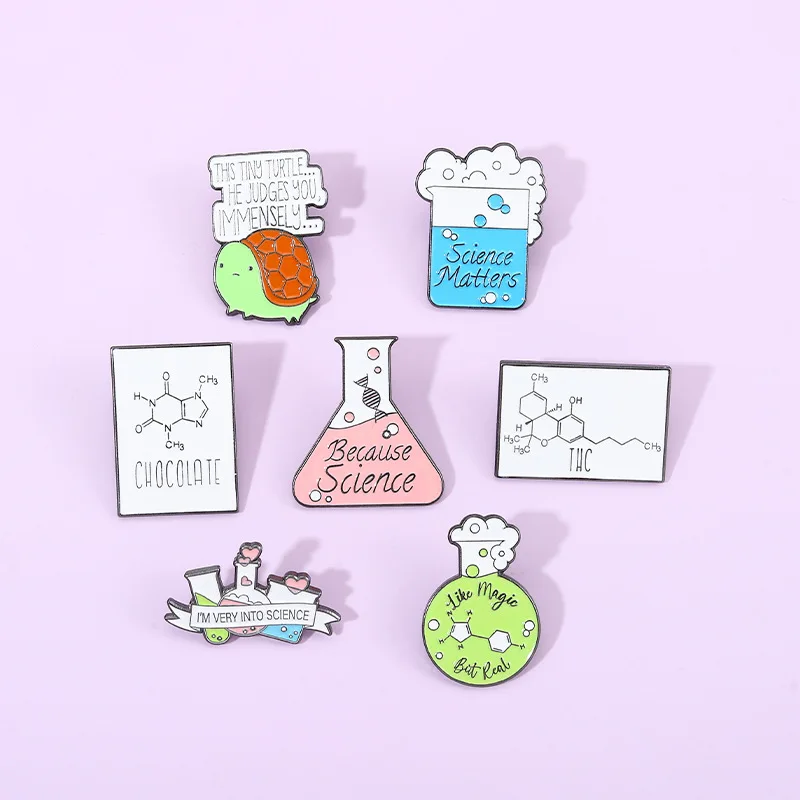 I'm Very Into Science Enamel Pins Custom Molecular Brooches Like Magic But Real Lapel Badge Scientist Jewelry Gift Drop Shipping