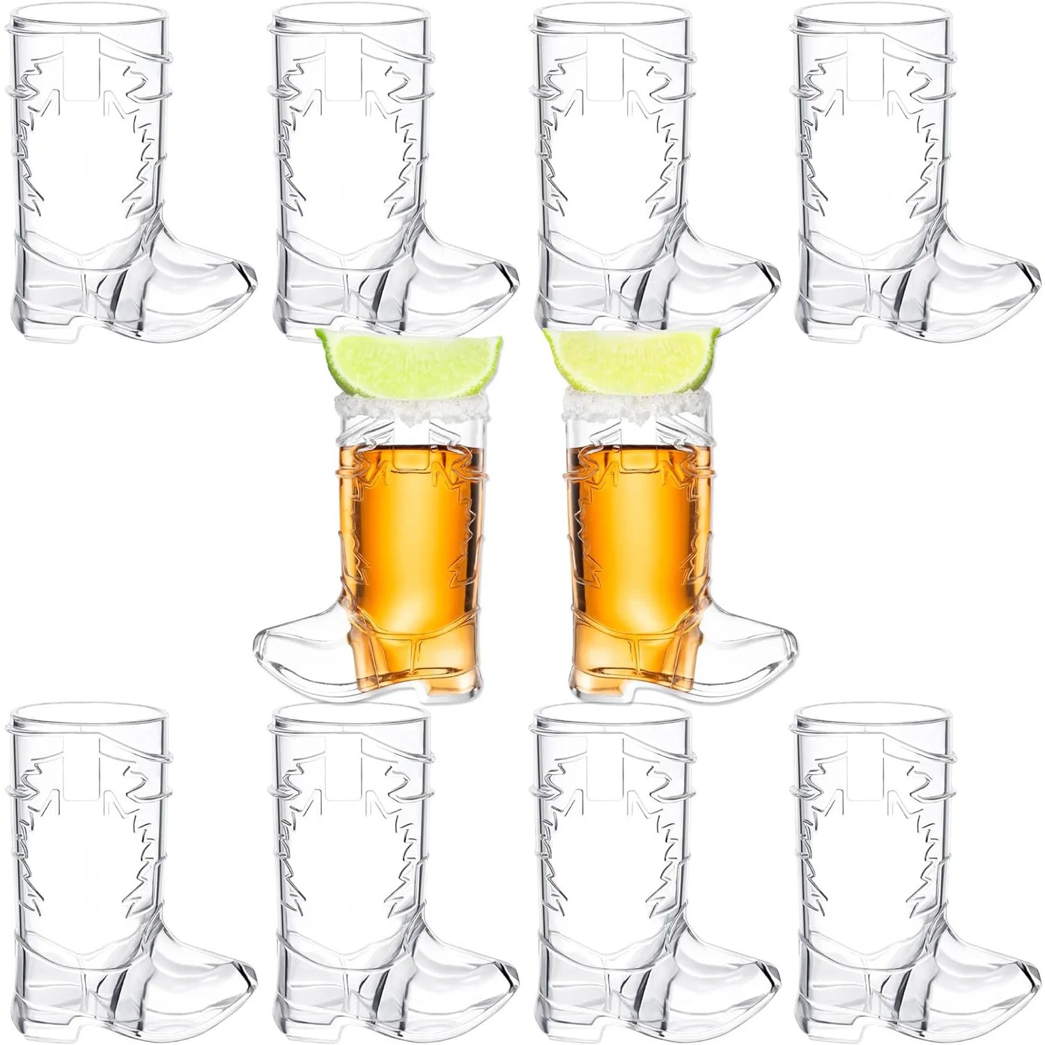 10Pcs MiniPlastic Cowboy Boot Glasses Clear Cups Reusable Western  BeerMugs for Bachelorette Party Decorations Birthday Supplies