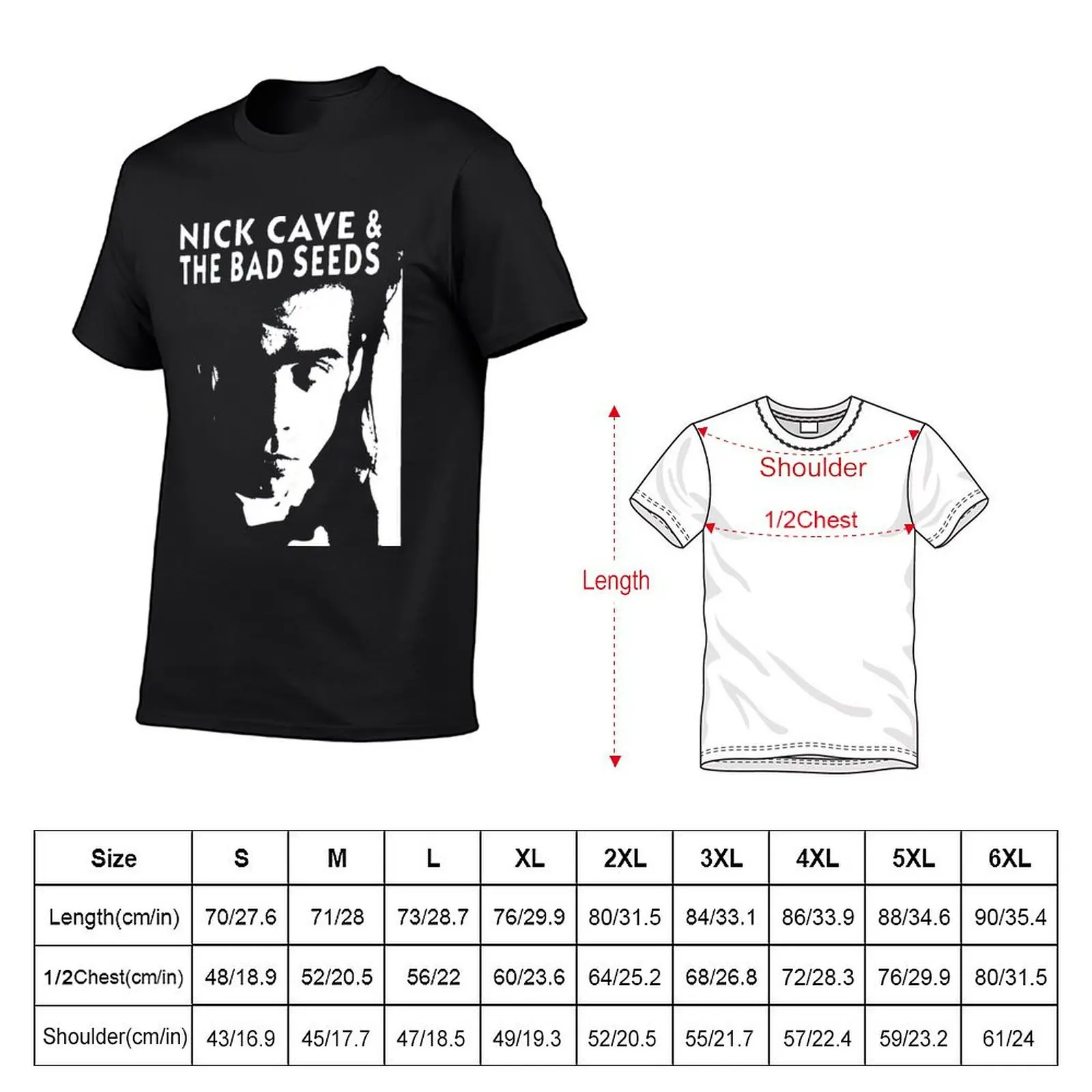 Nick Cave And The Bad Seeds Signature Music Band T-Shirt summer top Short sleeve tee vintage clothes mens plain t shirts