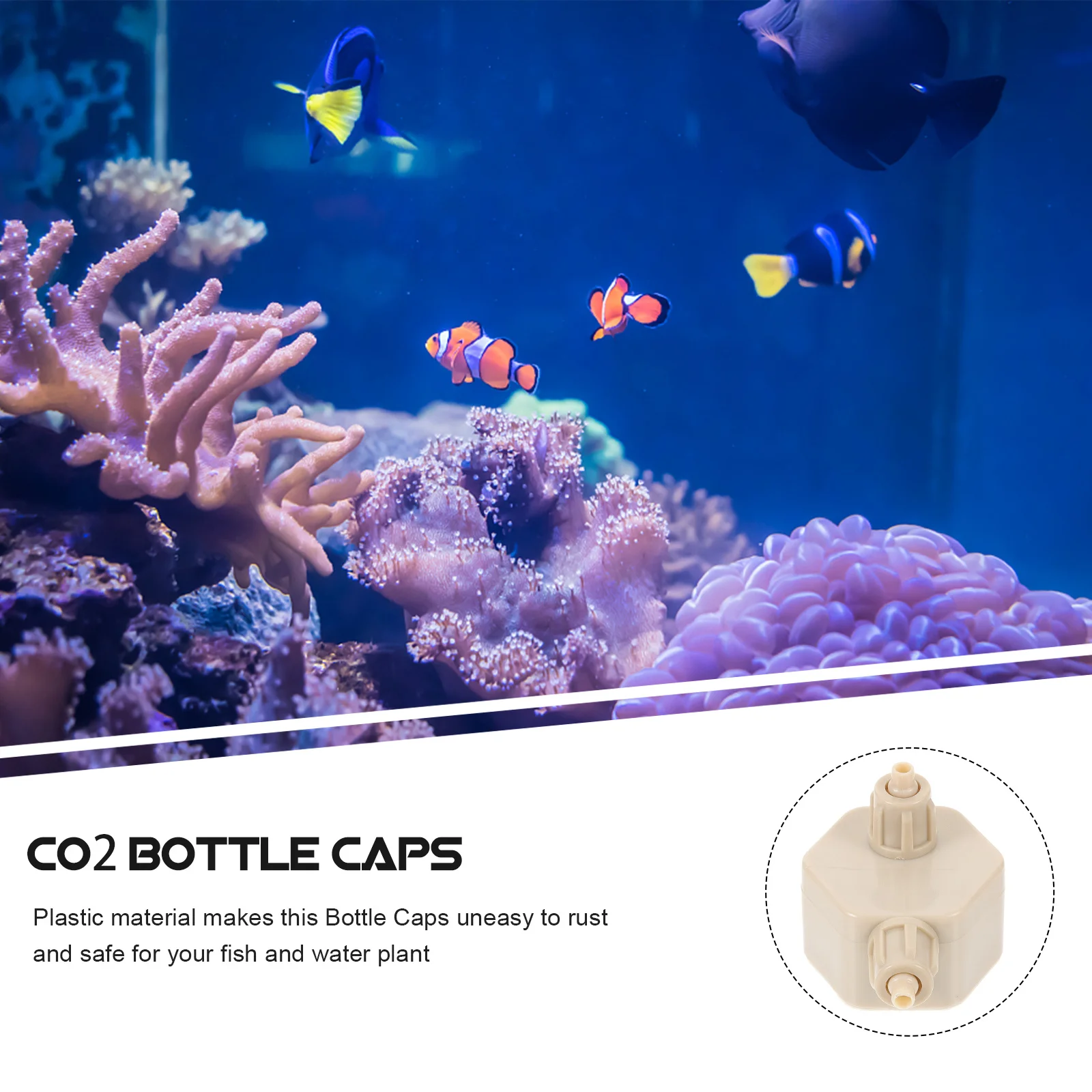 

2Pcs Professional Co2 Generator Bottle Caps Lightweight Safe for Fish Tank Aquarium Air Stone Aquarium Co2 System