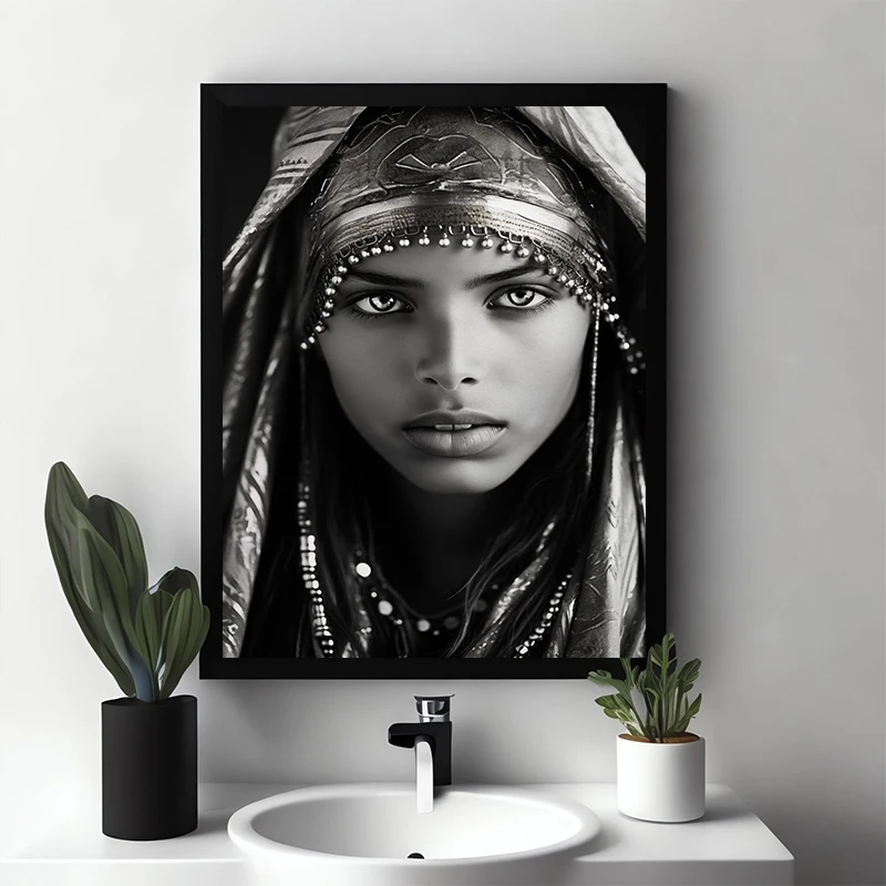 Classic African Tribe Personality Beauty Woman Posters Clothing Character Canvas Painting Wall Art Pictures Room Home Decoration