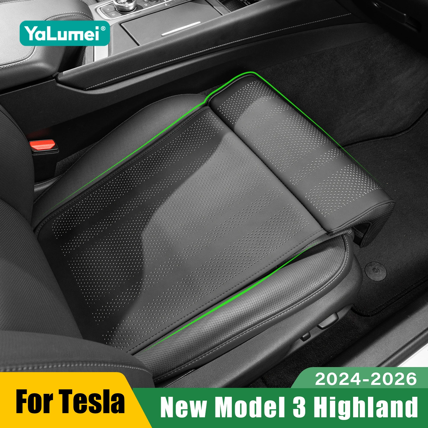 For Tesla New Model 3 Highland 2024 2025 2026 Car Seat Extender Cushion Memory Foam Auto Seat Leg Support Knee Pads