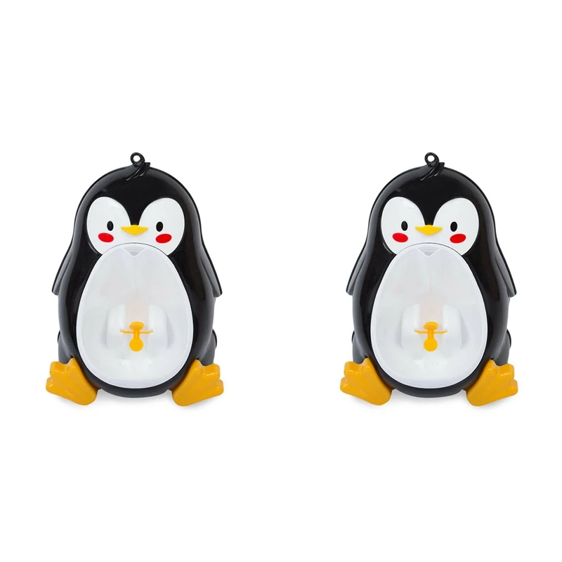 2X Baby Boy Potty Toilet Training Penguin Children Stand Vertical Urinal Boys Pee Infant Toddler Wall-Mounted Black