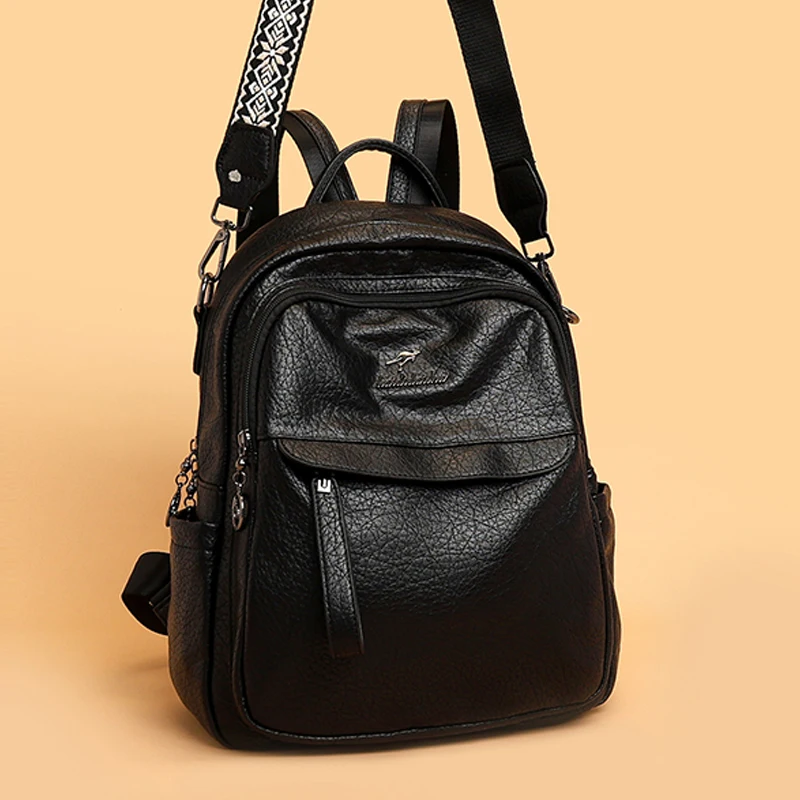 High Quality Leather Backpack Women Large Capacity Travel Backpack Fashion School Bags Mochila Shoulder Bags for Women 2026 New