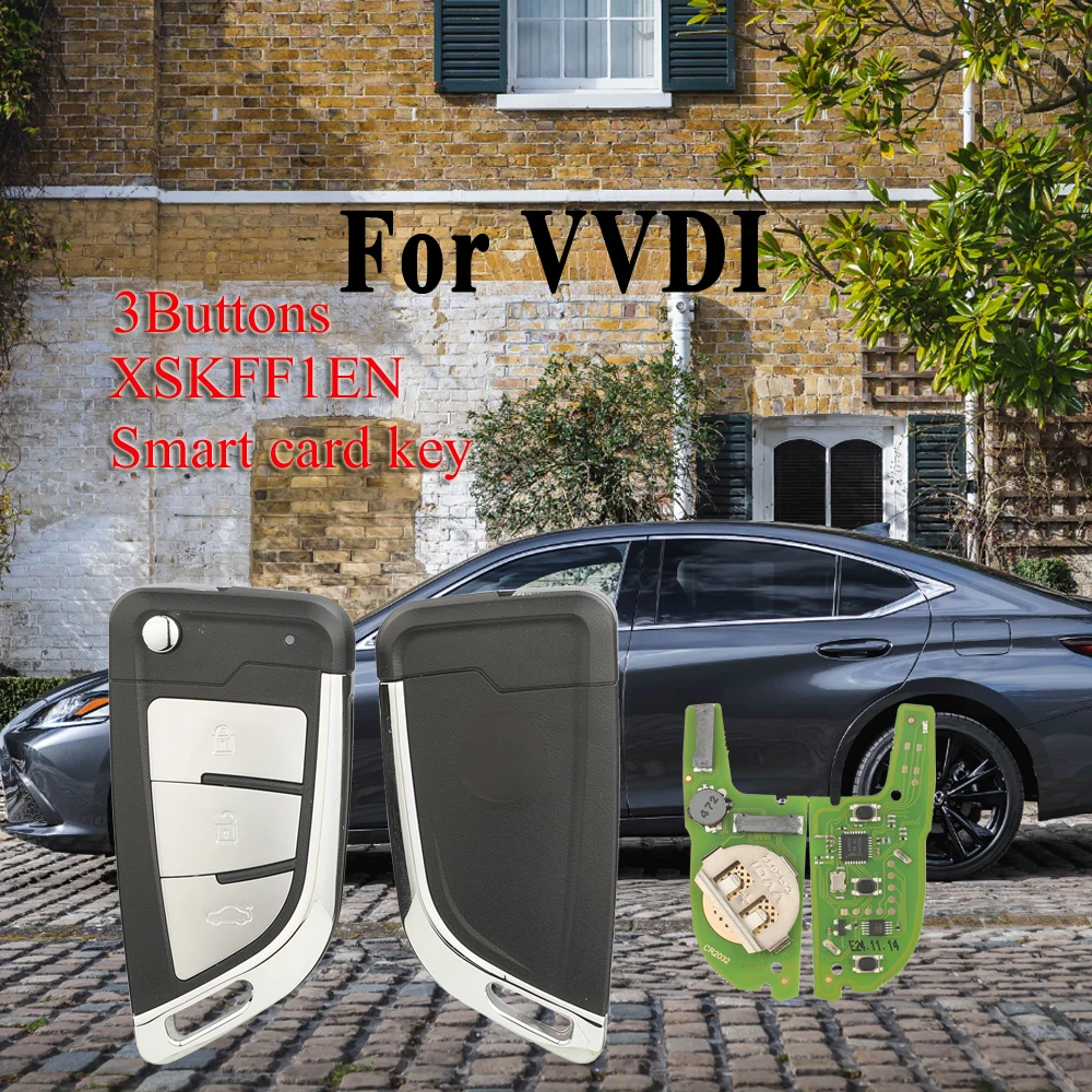 

jingyuqin New product 3Buttons Foldable remote control Smart card Car key For VVDI handset（foreign）XSKFF1EN