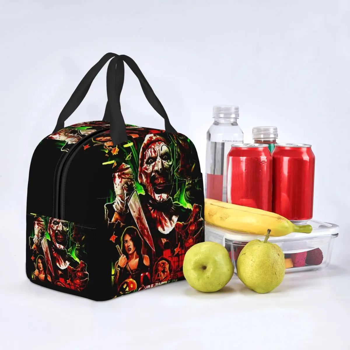 Halloween Terrifier Movie Art Insulated Lunch Bag for Women The Clown Horror Thermal Cooler Lunch Box Kids School Children