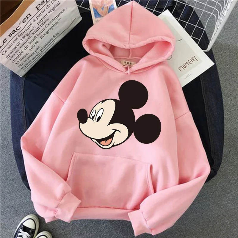 Sudadera con capucha de Minnie y Disney para mujer, ropa de calle de Mickey Mouse, HIP HOP, 2024