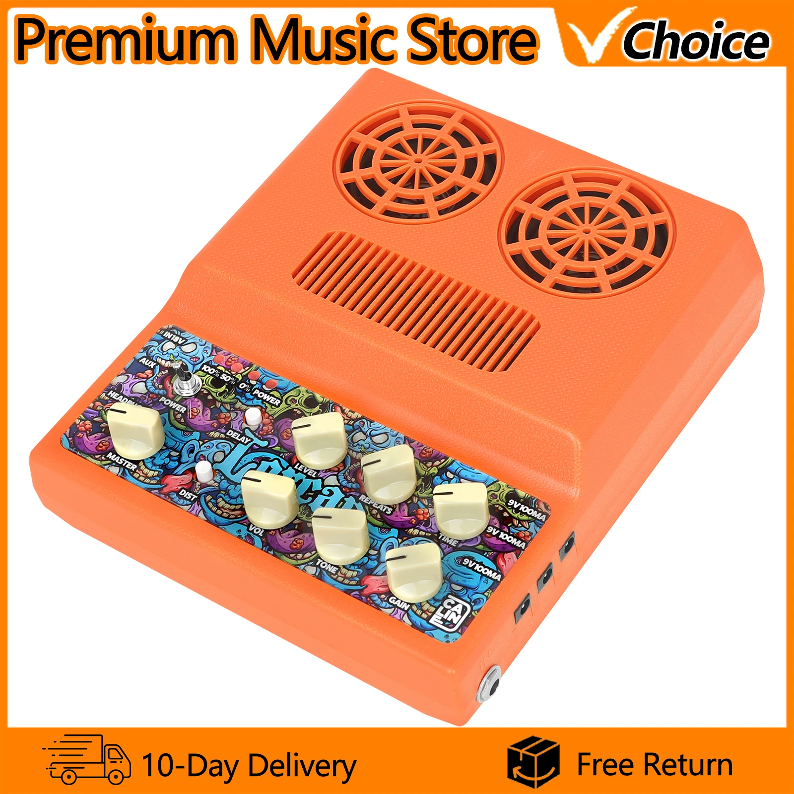 

Гитарный усилитель Caline CA-100G с встроенным аккумулятором и эффектами Distortion/Delay, аксессуары для электрогитары