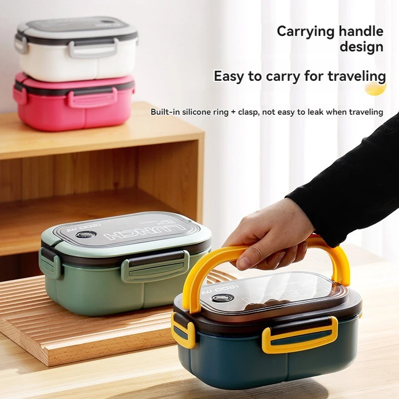 1Pc/Large-Capacity Insulated Lunch Box for Students and Office Workers, Sealed Lunch Box That Can Be Heated in a Microwave Oven