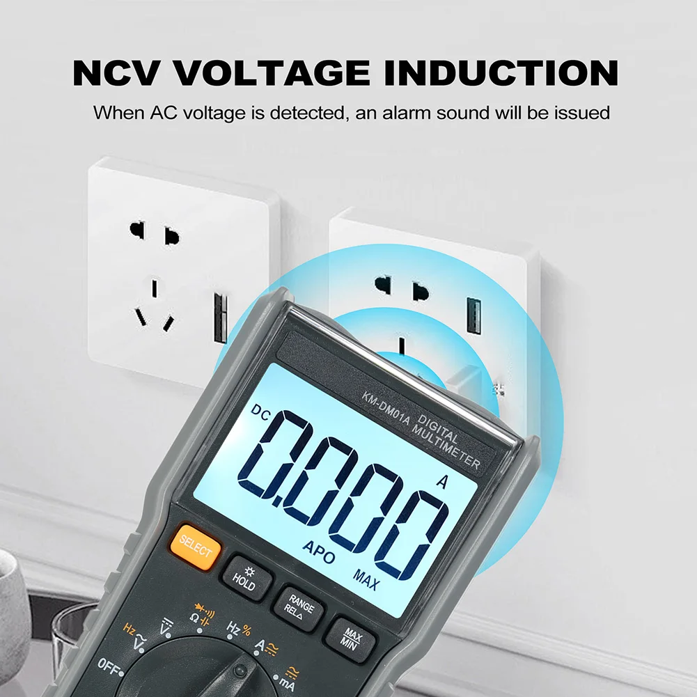 KM-DM01A Digital Multimeter 6000 Counts True RMS for Electrical Testing with NCV Sensing and Neutral Detection