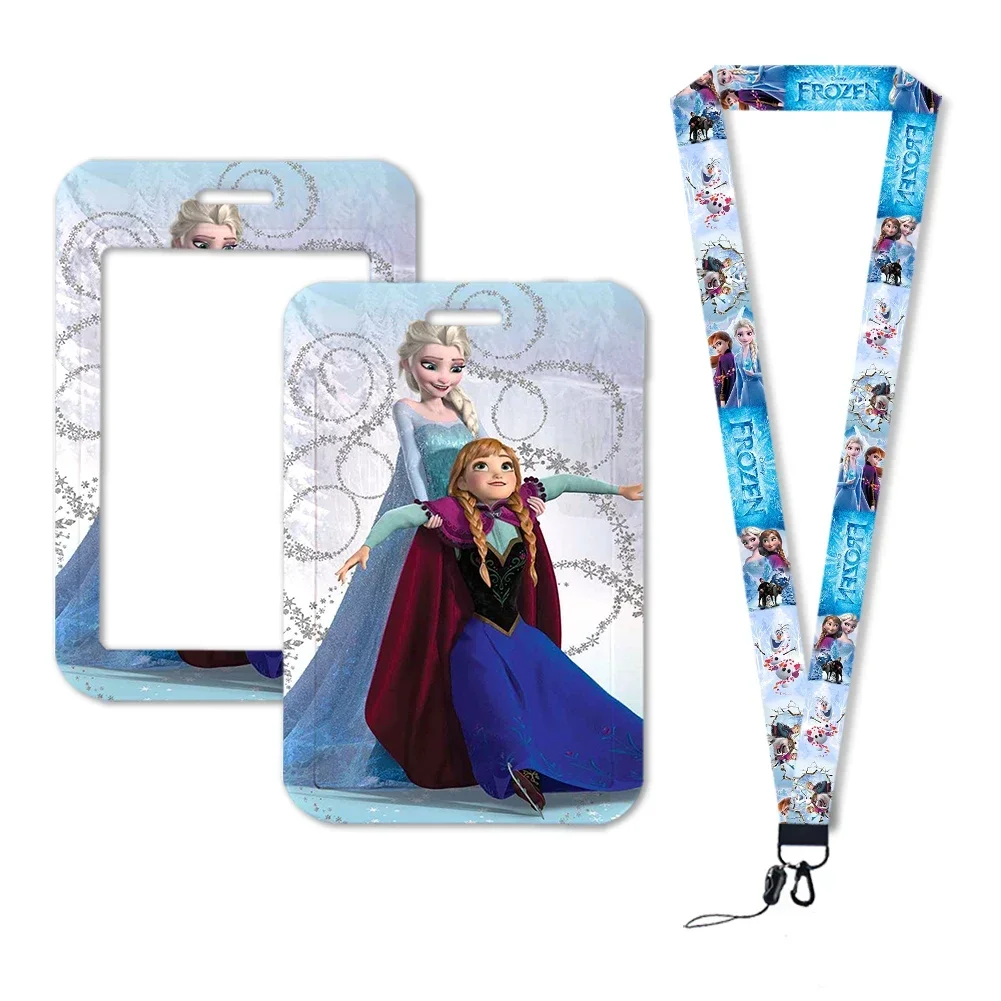 Gefroren Anna Elsa Ausweis halter Lanyard für Schlüssel niedlichen Halsband Karte ID Abzeichen halter Schlüssel anhänger Zubehör Großhandel