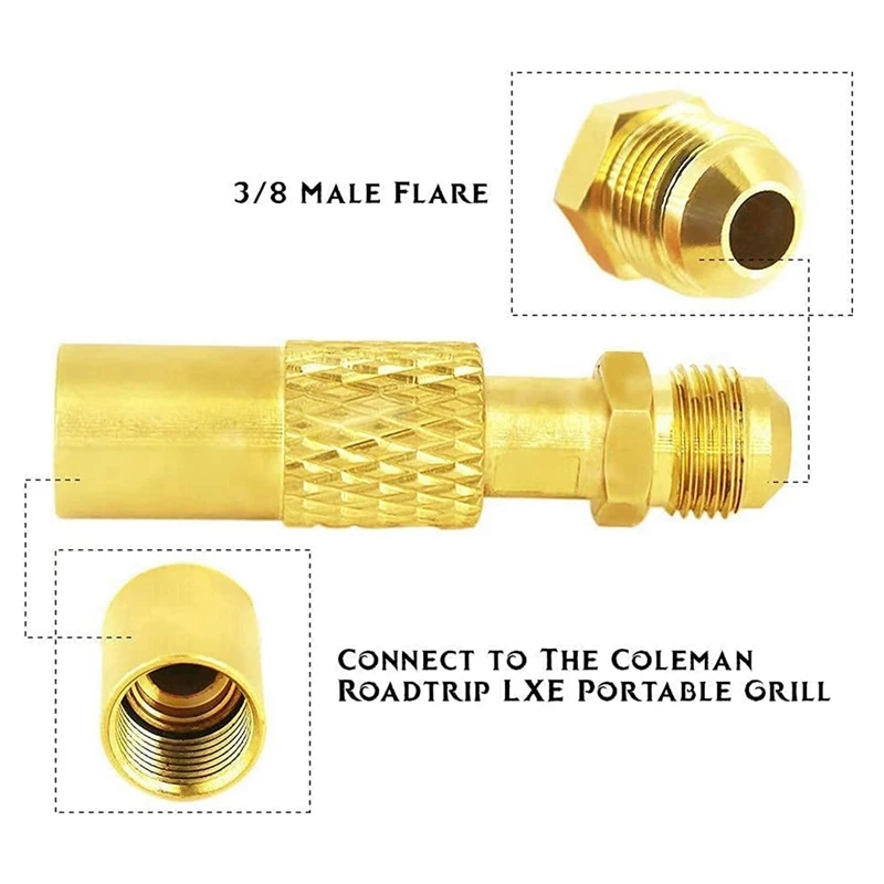 2X 5Ft Propane Adapter Hose And Regulator Replacement Kit For Coleman Roadtrip Grills,QCC1 Low-Pressure Propane Adapter