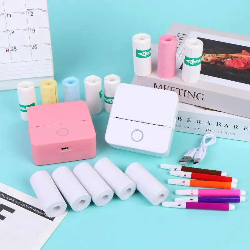 New Inkless Thermal Printer Pocket Bluetooth Printer Mini Sticker Printer For Halloween Christmas Gift For Photo Memo Impressora