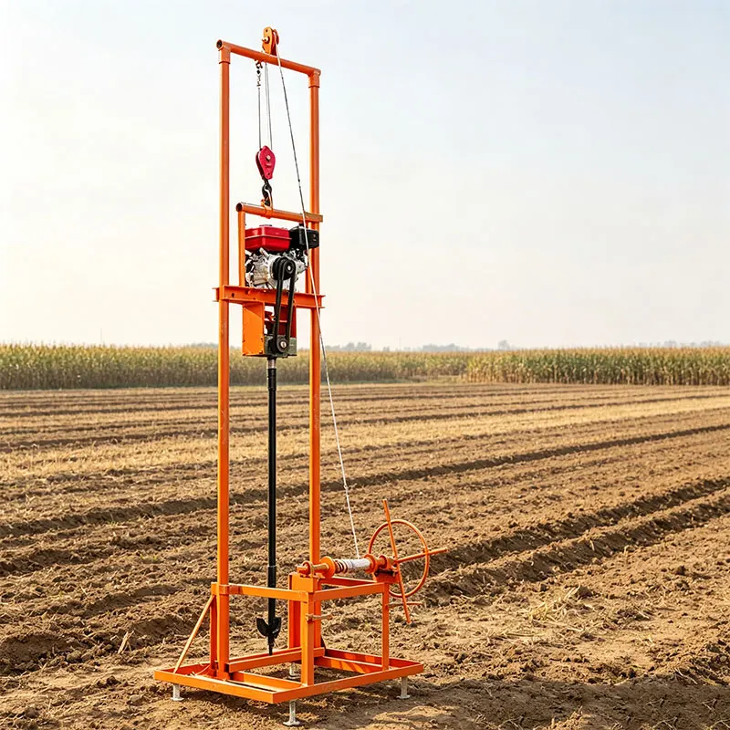 Customized Small Hand Drill Rig 80M Petrol Powered Portable Light Frame Hot Boring Water Well Drilling Rig