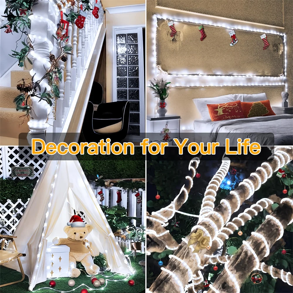 

Solar Powered LED Tube Lights Multicolor DIY Garland String Lights for Garden Yard Party Wedding Christmas Decoration