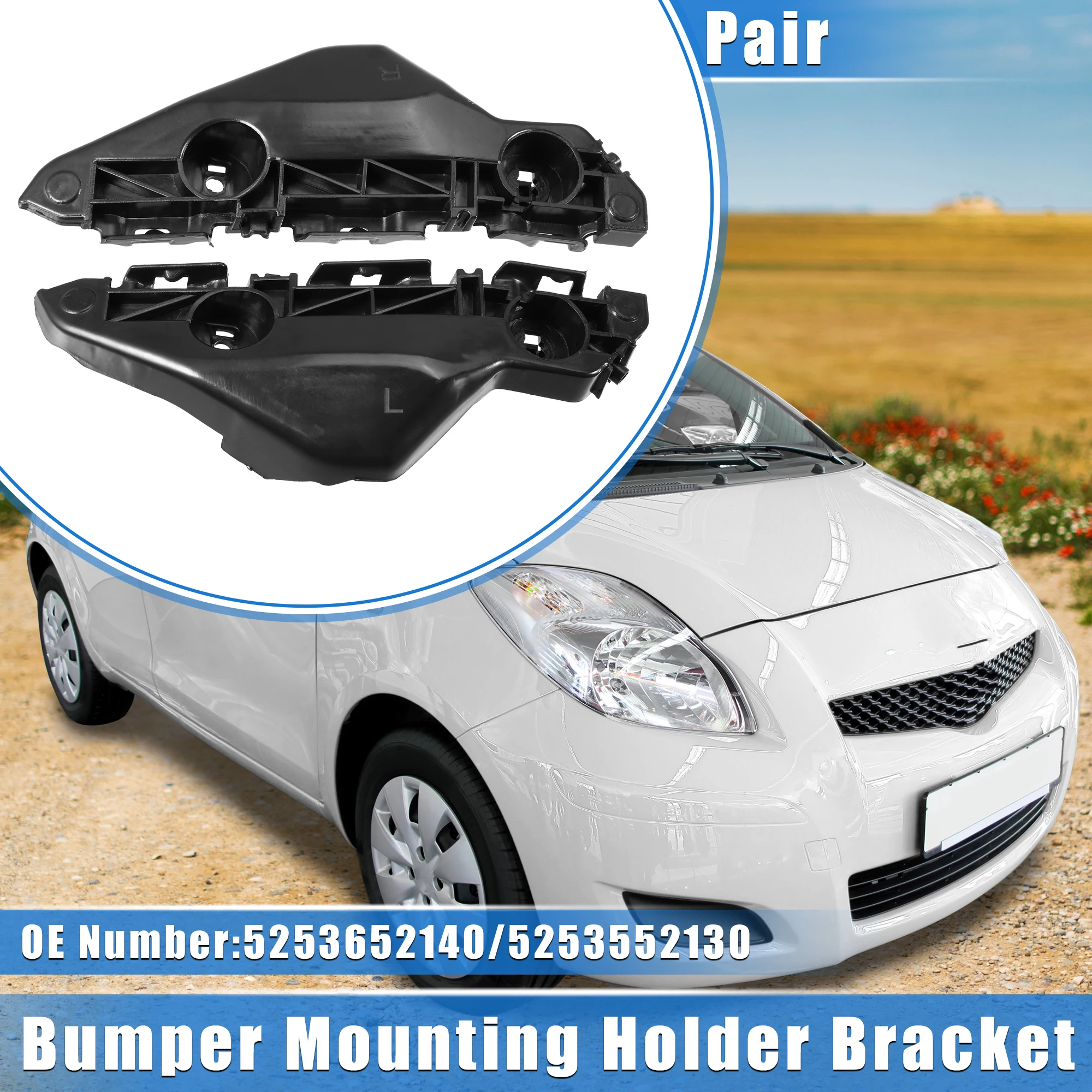 X Autohaux 1 Pair Left Right Bumper Mounting Support Bracket for Toyota Yaris 2007 2008 2009 2010 2011 2012