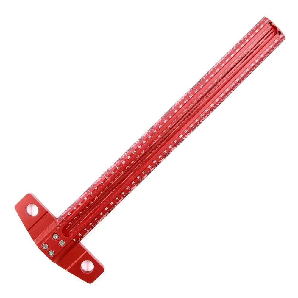 Aluminum Alloy T-Ruler Woodworking Hole Scribing Ruler Marking T-Ruler Precision Scribe Marking Gauge Practical