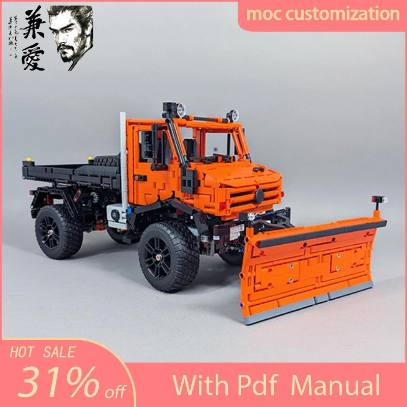 2789PCS Moc-42177 City Engineering Unimog 437 Snow Plow Tractor Trailer Model Technology Building Blocks Creative kids Toys Gift