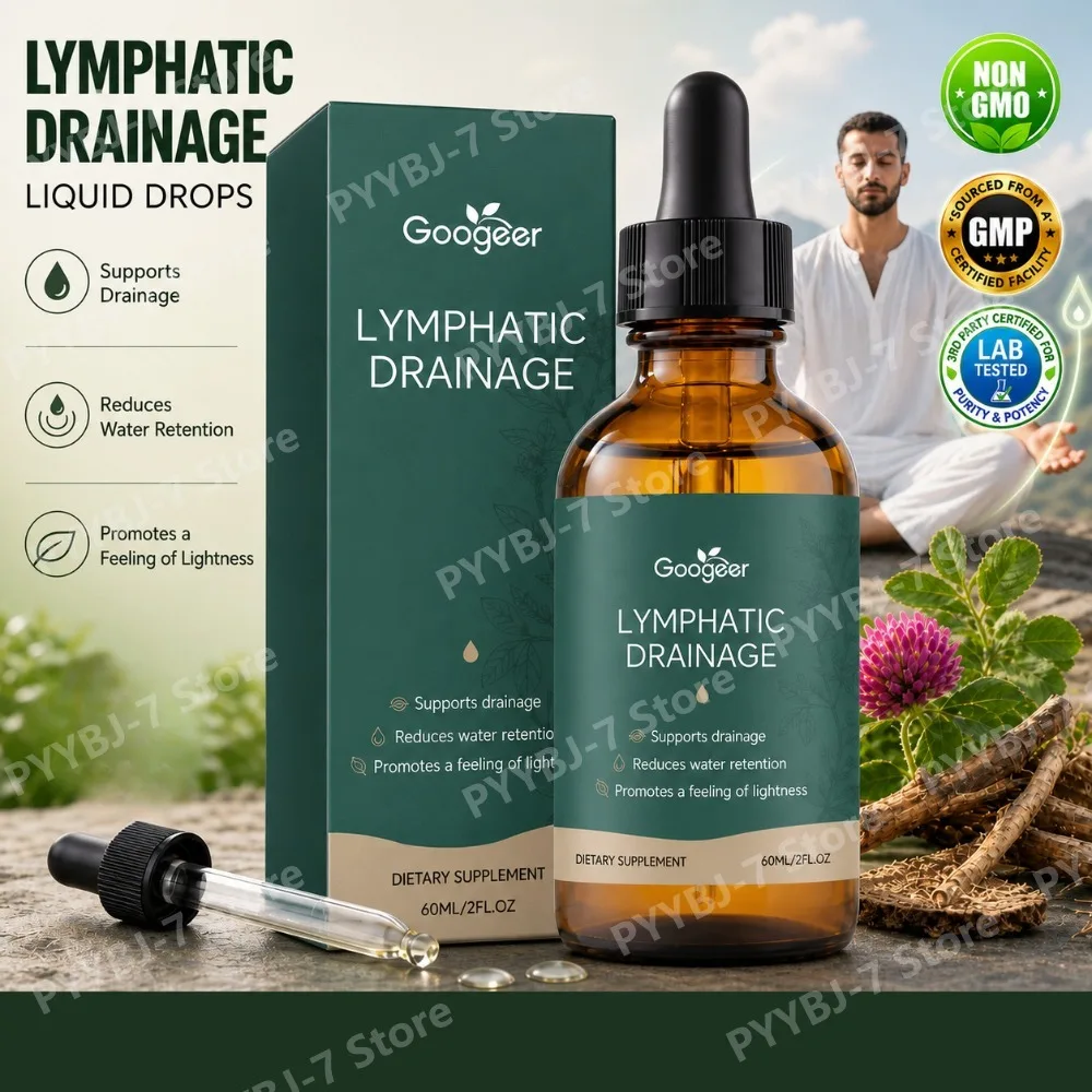 Googeer Lymphatic Drainage Drops with Red Clover & Cleavers For Fluid Balance Lightness & Lymph Drainage Support Adults 60ml