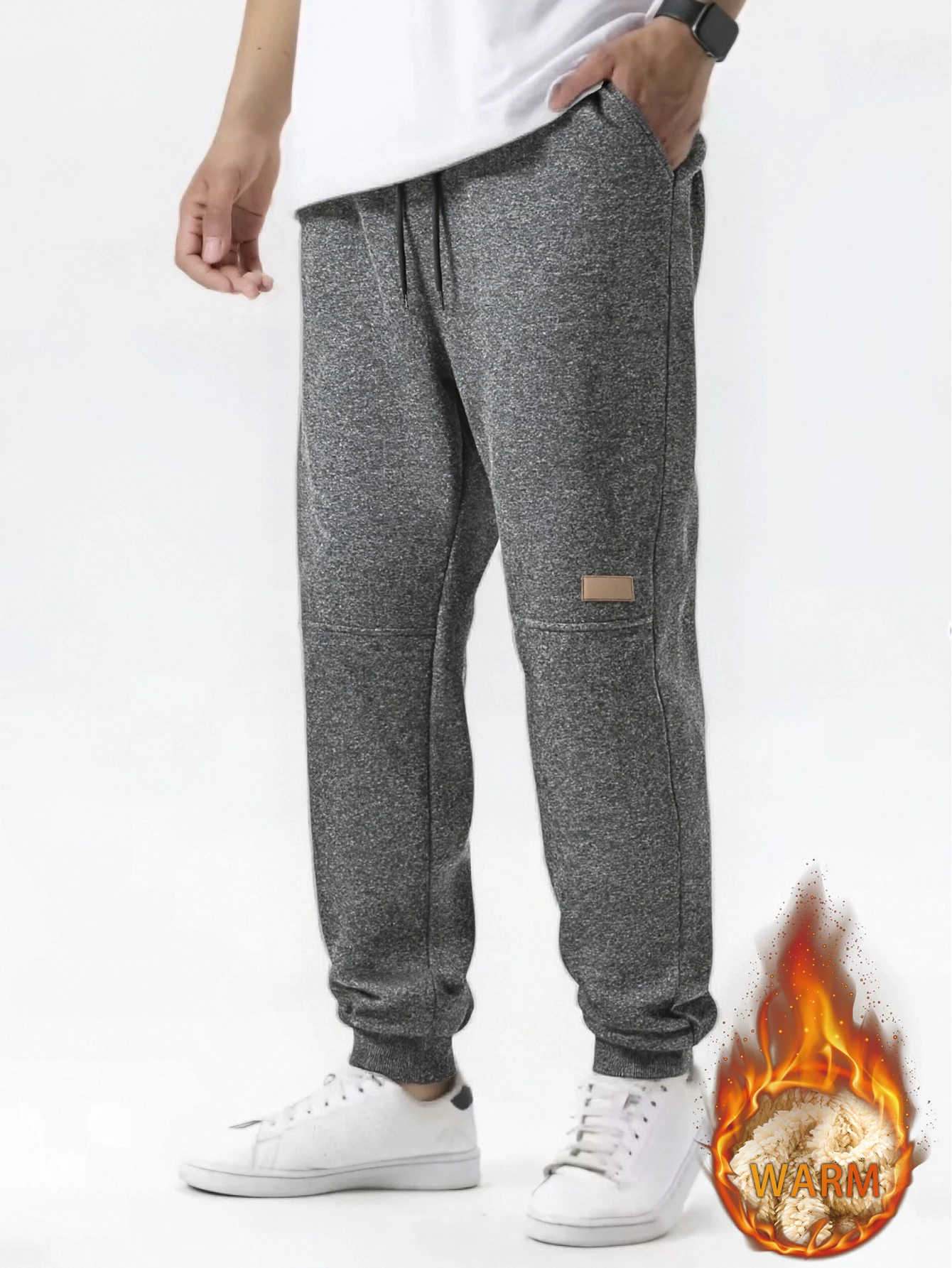 

Winter fleece-lined sports pants, men's warm lamb's wool thickened windproof warm-keeping casual ankle-length sweatp