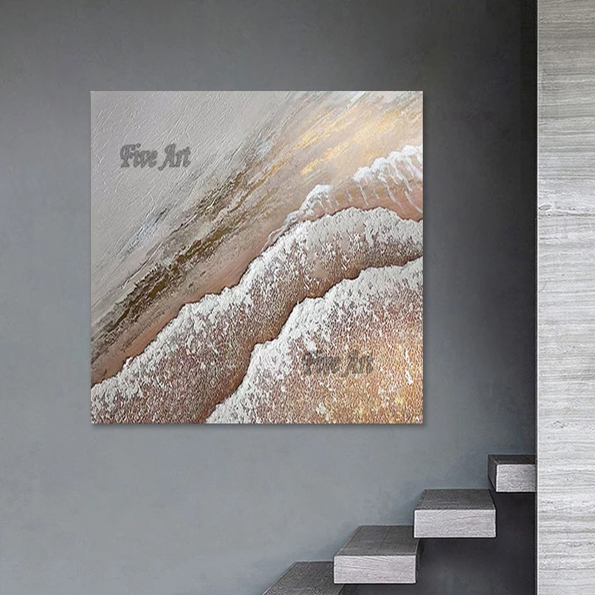 

Современная картина для украшения спальни, абстрактная безрамная картина на холсте, акриловые картины, текстурированный акриловый дизайн, художественная стена