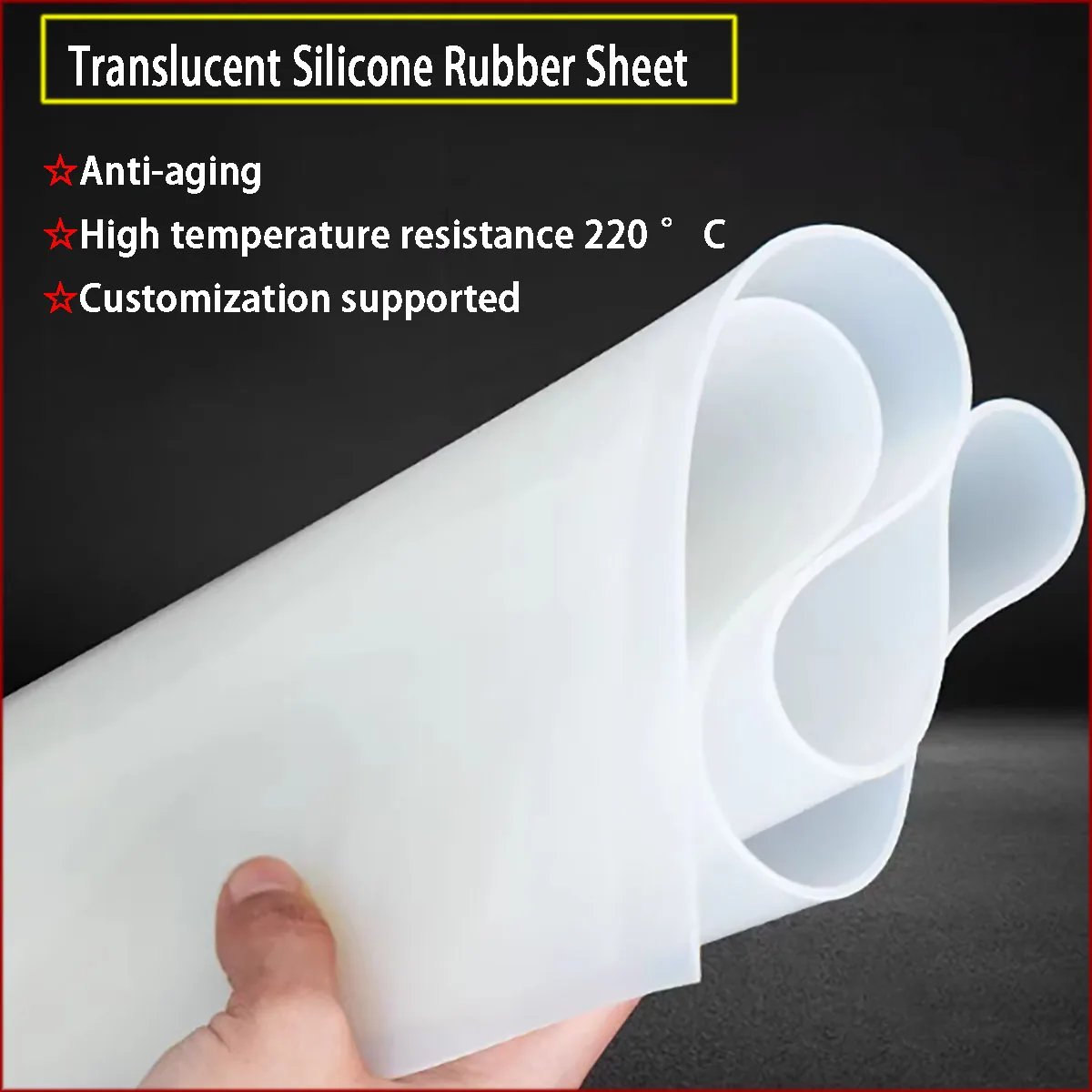 Translucent Silicone Rubber Sheet High Temp Resistant Silicone Pad 50x50-500x1000mm