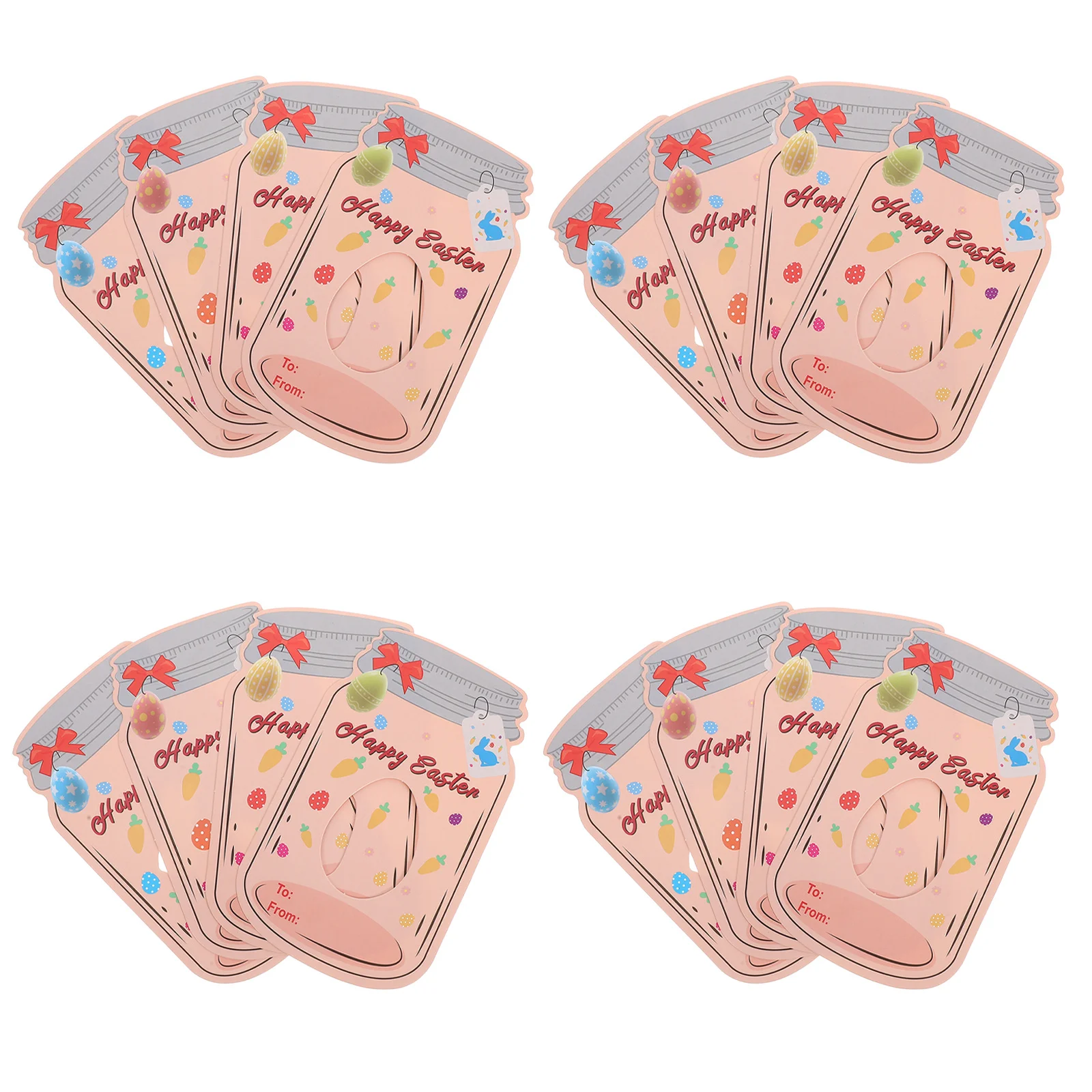 24 juegos de tarjetas de papel con tarros de albañil de Pascua, diversión, artesanía de Pascua, intercambio en el aula, recuerdos de fiesta escolar para niños, proyectos de bricolaje