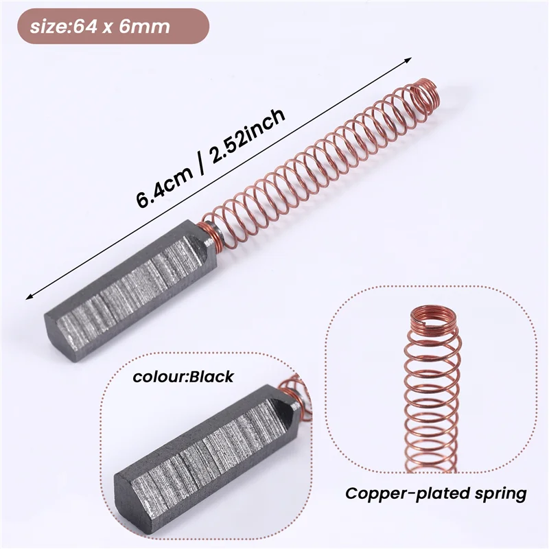 Spazzole motore in carbonio A63K-8 pezzi, parti di ricambio spazzole motore per miscelatori Kitchenaid W10380496/5K5SS/WHK55K