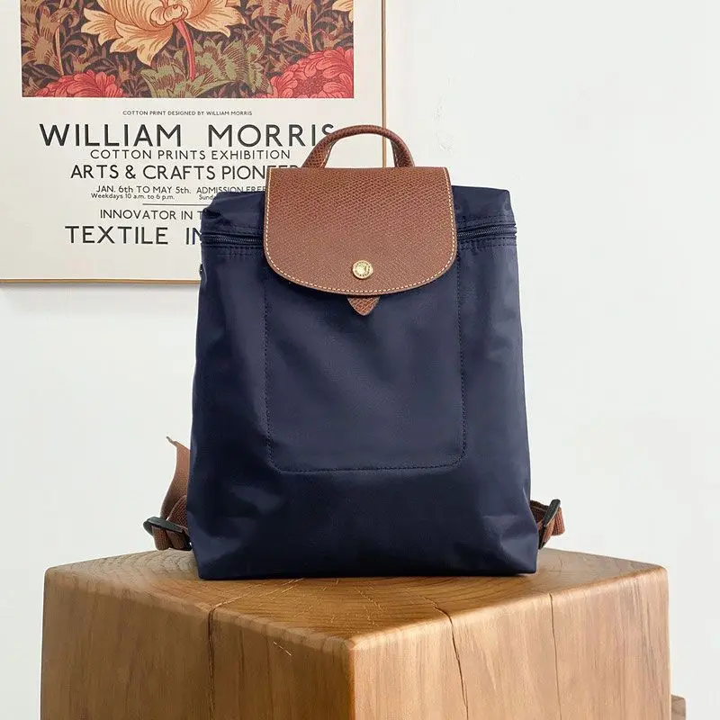 Bolso bandolera doble clásico, mochila de nailon estilo Jiaozi, bolso de viaje ligero, plegable e impermeable para mujer