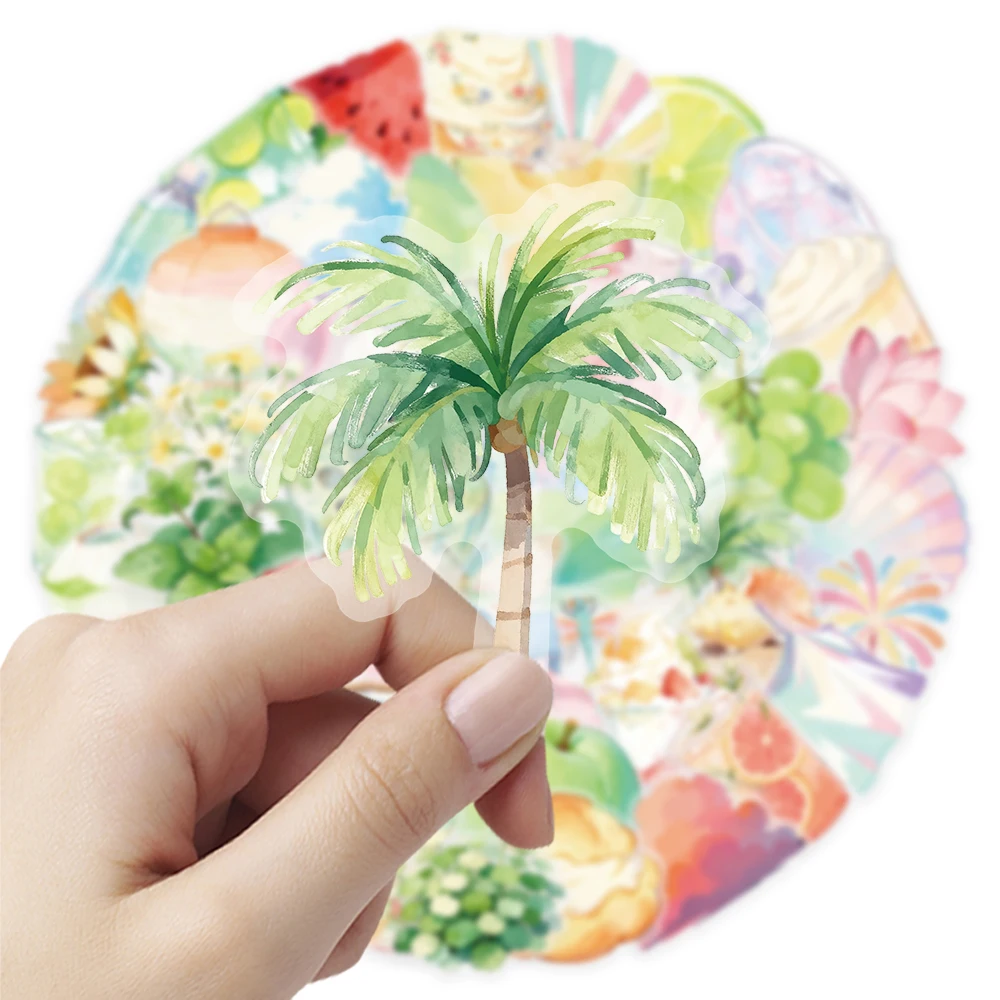 

10/30/55pcs INS Style Fresh Summer Fruit Cartoon Stickers Aesthetic Graffiti Decals DIY Guitar Phone PET Decoration Sticker Toy