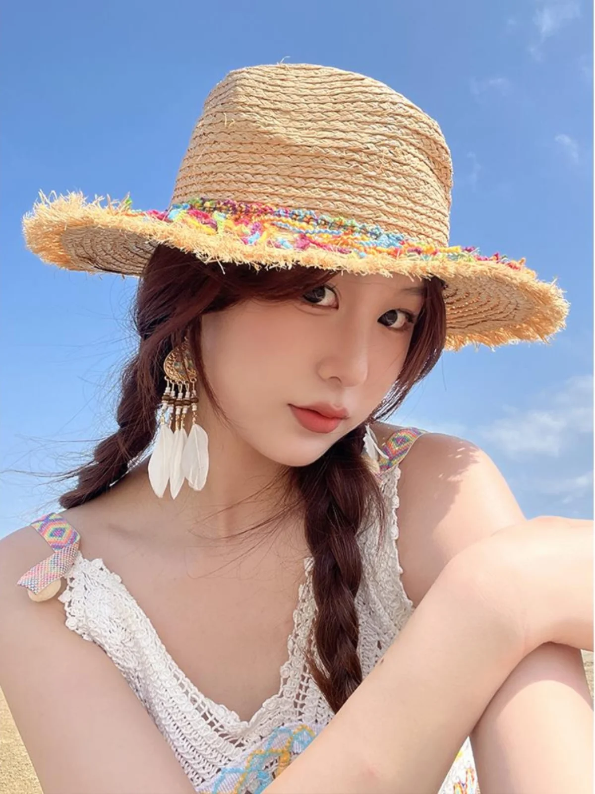 chapeu-de-palha-de-verao-para-mulheres-estilo-Etnico-chapeu-de-protecao-solar-de-topo-plano-moda-casual-para-casais-jovens