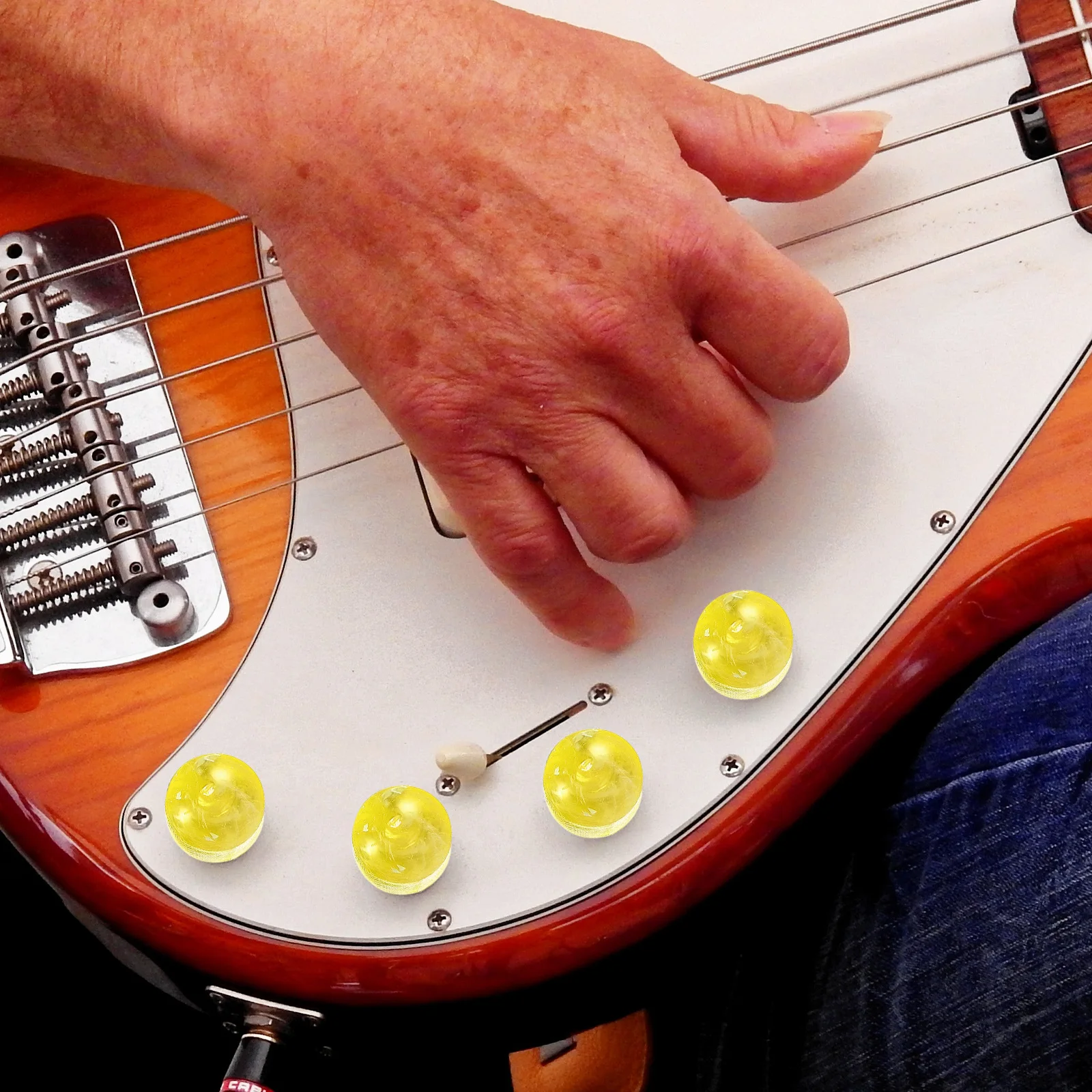 

1 set 1 Set Guitar Knobs Wrench Premium Plastic Electric Bass Volume Tone Control Replacement Parts For String Instruments Dome