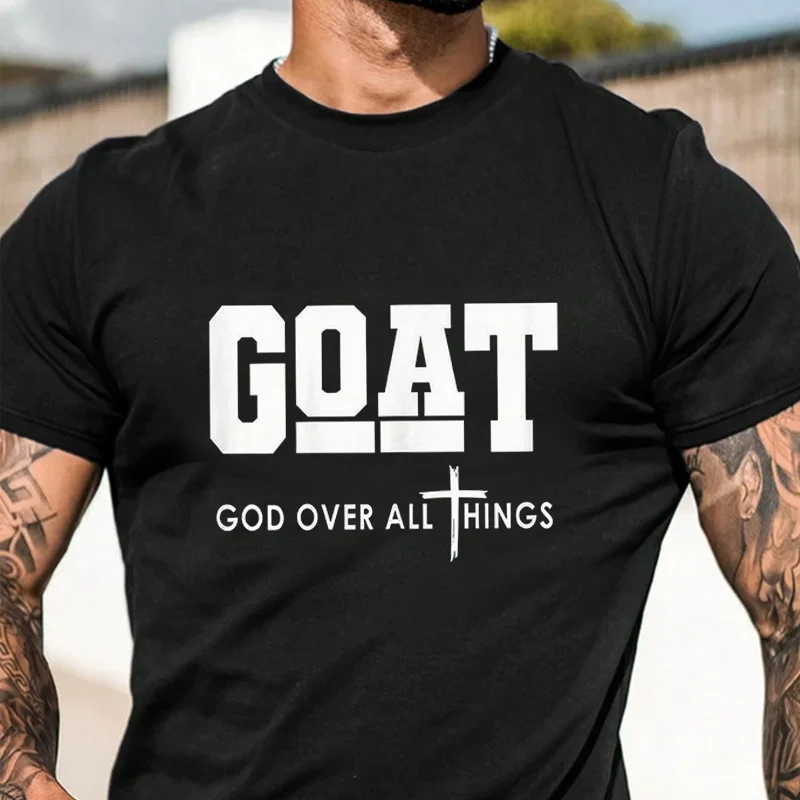 

Футболка с принтом Goat God Over All Things Funny Jesus Motorcycle, мужская, в стиле хип-хоп, уличная одежда, унисекс, повседневная, модная, с коротким рукавом