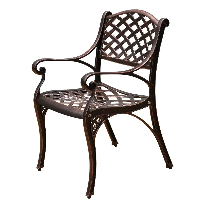 European Garden Cast Aluminum Chair Rust-Resistant Metal Chairs Hotel Urniture Terrace Waterproof Patio Furniture Leisure Chair