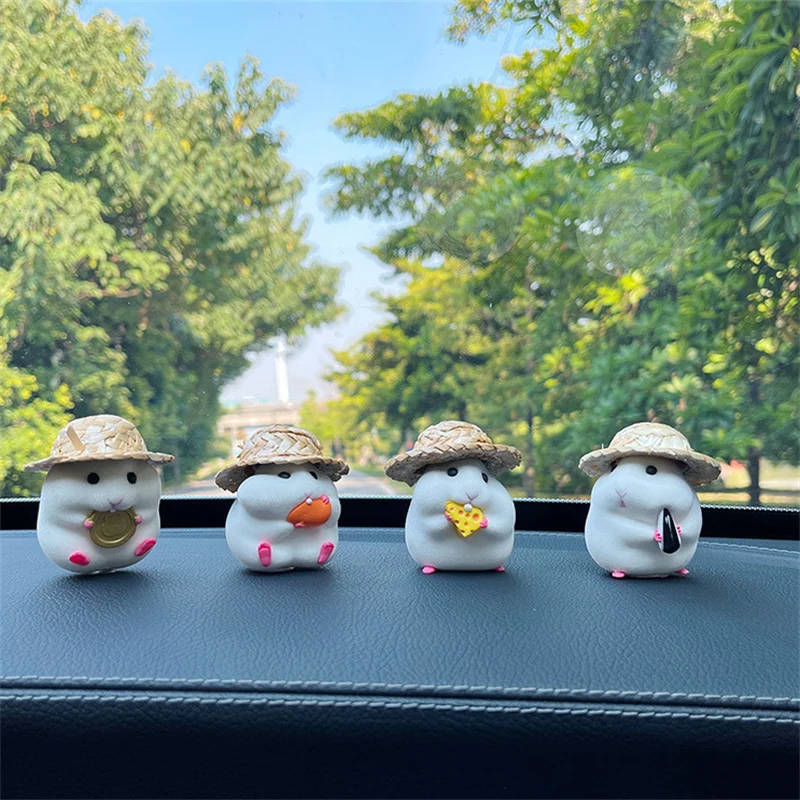 Hamster Car Ornament Car Accessories Window Center Console Cute Doll Car Interior Pendant Auto Dashboard Cool Decoration