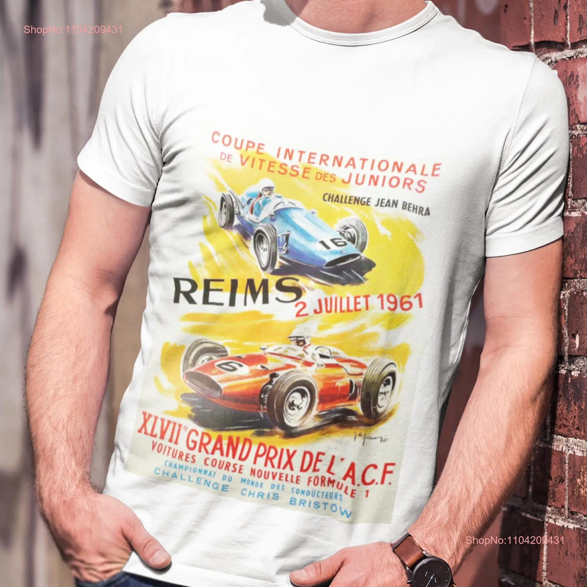 Motor Racing T Shirt Vintage Poster long or short sleeves