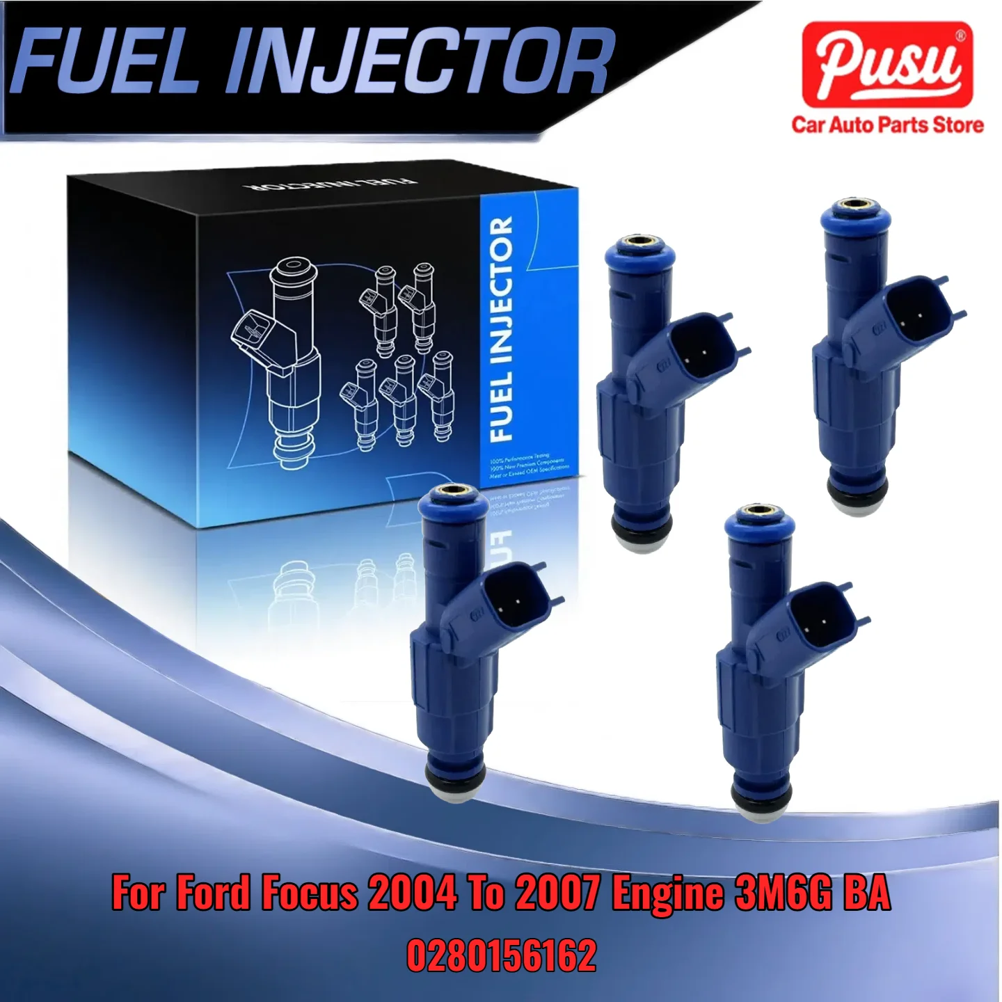 

For Ford Focus 2004 2005 2006 2007 4Pcs Injectors 0280156162 3M6G BA
